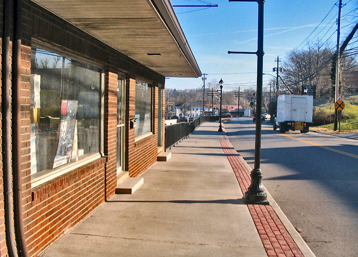 Bridgeport Streetscape Improvement with Stamped Concrete Borders