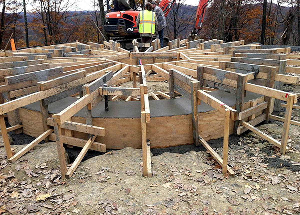 Foundation Construction for 64,000 Gallon Storage Tank on Eightmile Ridge