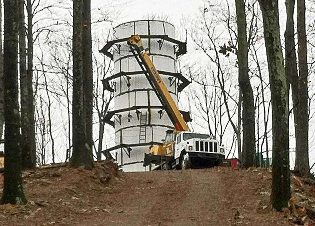 Shell Erection for 64,000 Gallon Storage Tank on Eightmile Ridge