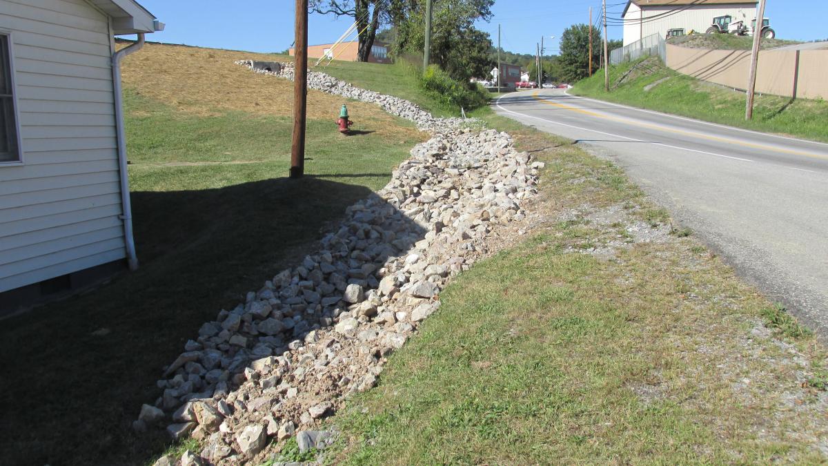 Drainage Ditch Outfall and Reinforcement at Along Route 19 at HCBOE Bus Parking Area at Gore